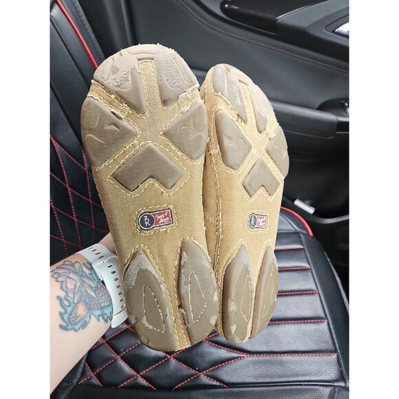 Tony Lama RR3025 Mens9.5D Slip On Moc Toe Casual Shoes Winter Wheat Tan Canvas - Picture 6 of 8